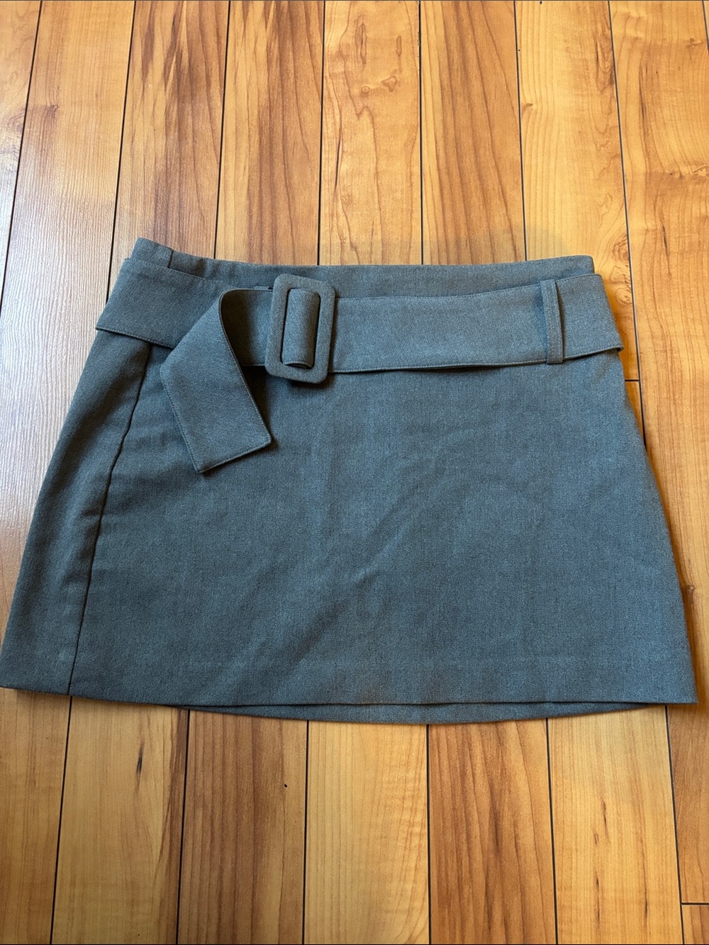Dynamite Grey Belted Mini Skirt